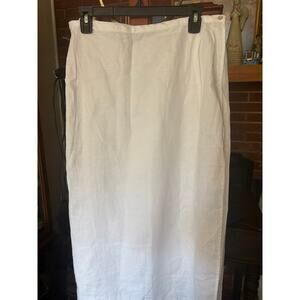 Eileen Fisher White Linen Skirt Sz Large
